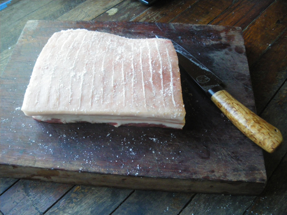 I scored the rind and rubbed in celtic salt
