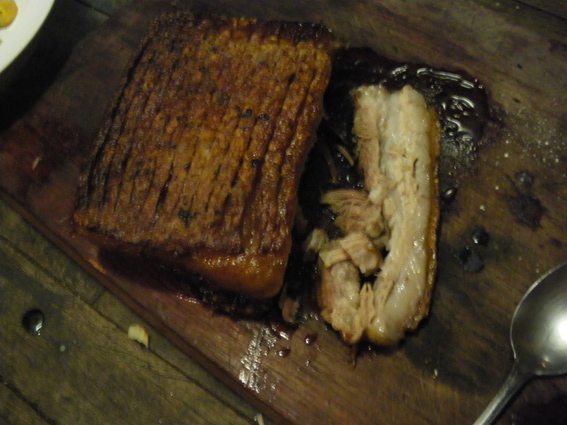 The crackling turned out great and the meat was fall apart tender.